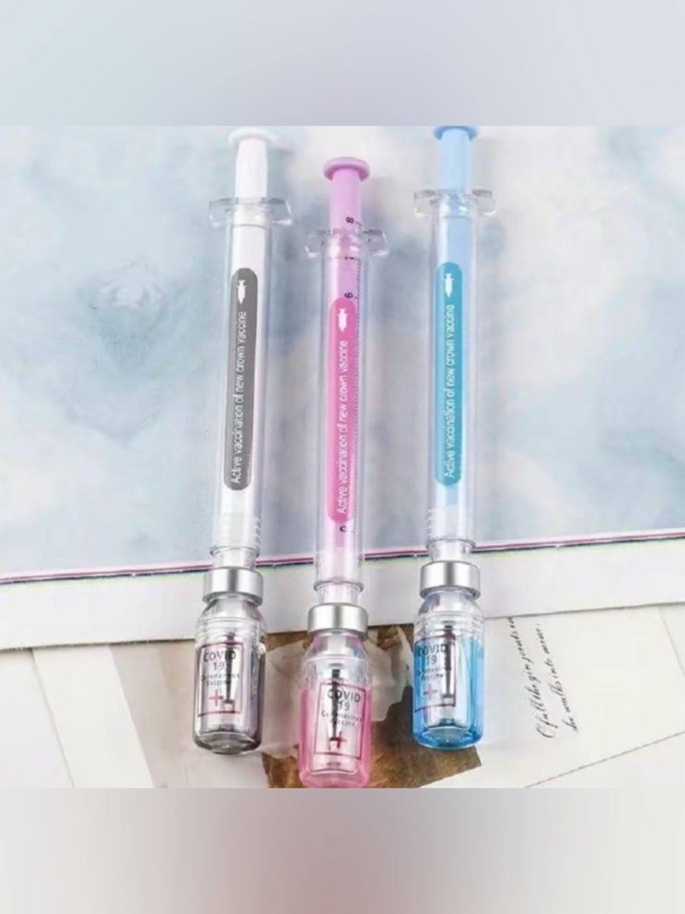 Creative Gel Pens, Portable 0.5mm Multipurpose Writing Pens Blue, Pink, Grey - Picture 9 of 10